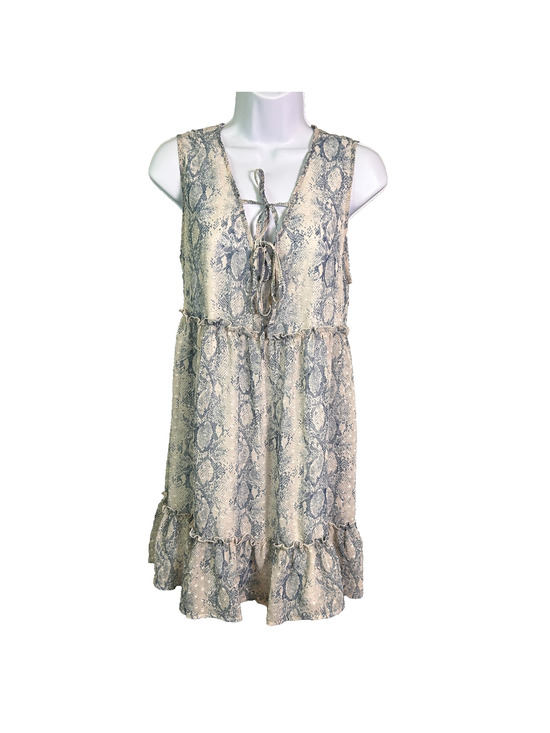 Altar'd State Dresses & Skirts - Altar'd State Mini Swing Dress Womens M White Blue Boho Cottage Soft Girl Flowy